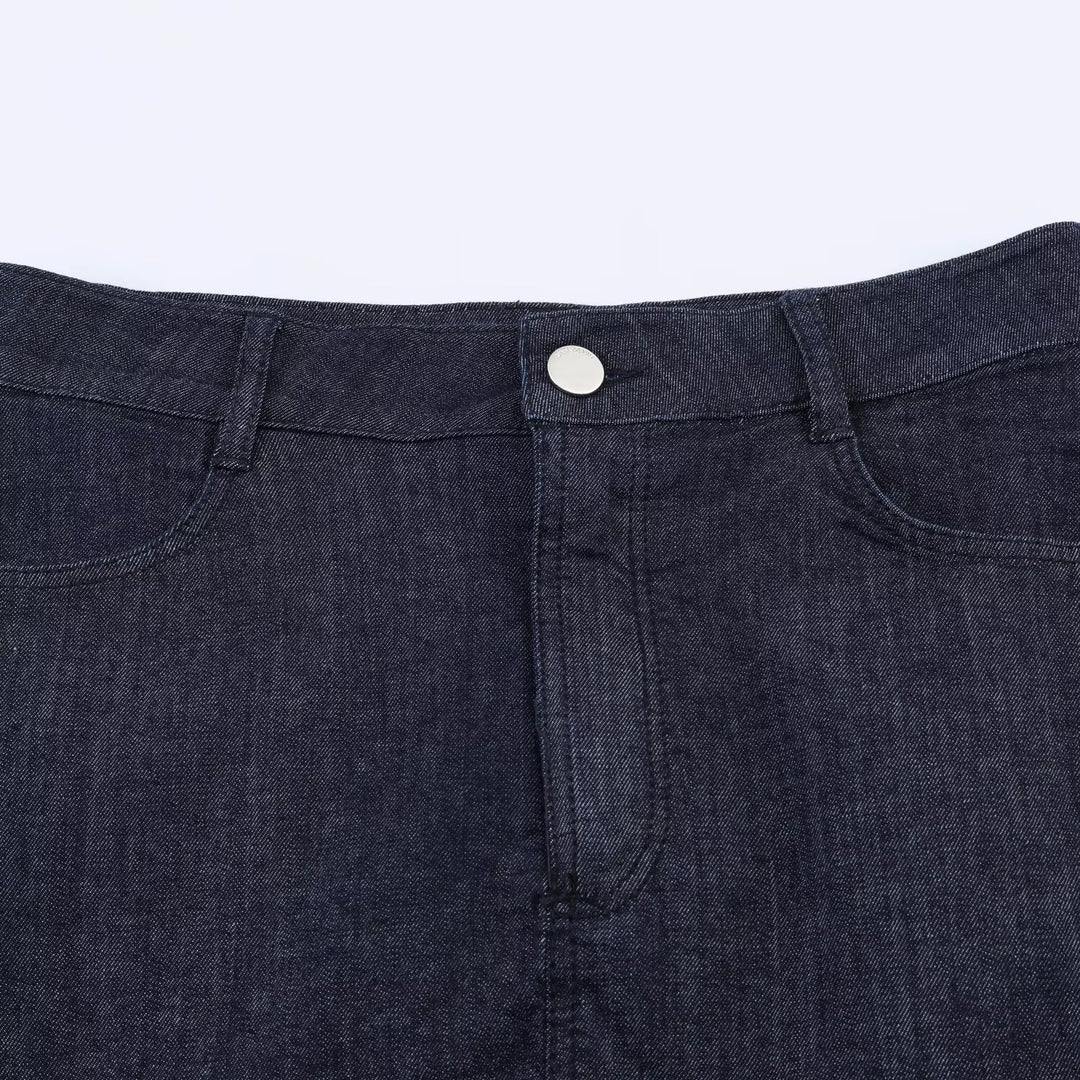 Damen Jeansrock mit eleganter Spitze und Knopfdetails R&B