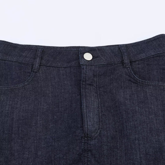 Damen Jeansrock mit eleganter Spitze und Knopfdetails R&B