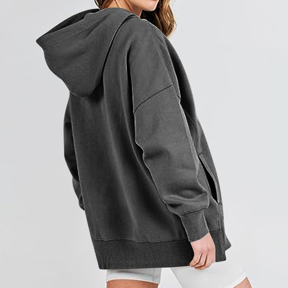 Damen Oversized Kapuzenpullover mit Taschen und Kängurustil R&B