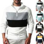 Herren sportlicher Pullover mit Stehkragen und Reißverschluss R&B