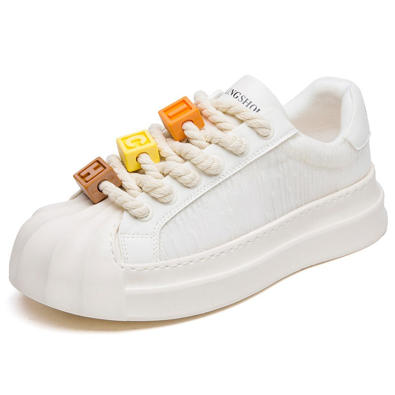 Damen Modische Sneakers mit originellem Schnürsystem und robustem Profil R&B