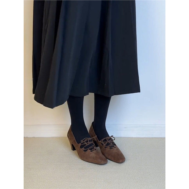 Damen elegante Schnürpumps mit modischem Riemchen-Design R&B