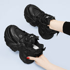 Damen Sportliche Lauf-Sneaker mit überdimensionaler Sohle und atmungsaktivem Mesh R&B