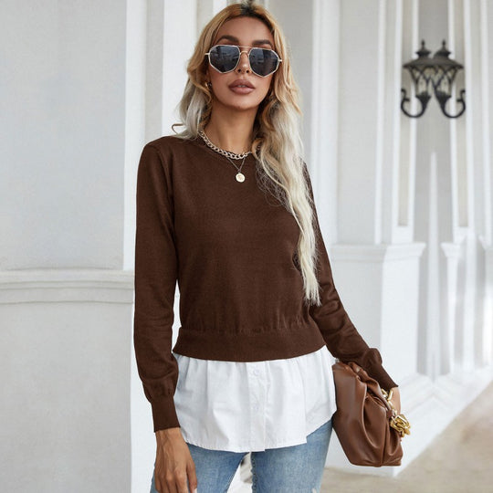 Damen Fashion Pullover mit innovativem Lagen-Look R&B
