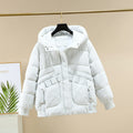 Damen Modische leichte Pufferjacke mit praktischen Taschen und Kapuze R&B