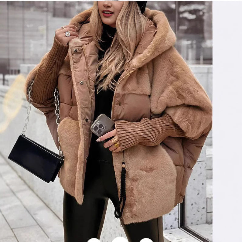 Damen Kuschelige Steppjacke mit abnehmbarer Kapuze und warmem Fleeceeinsatz R&B