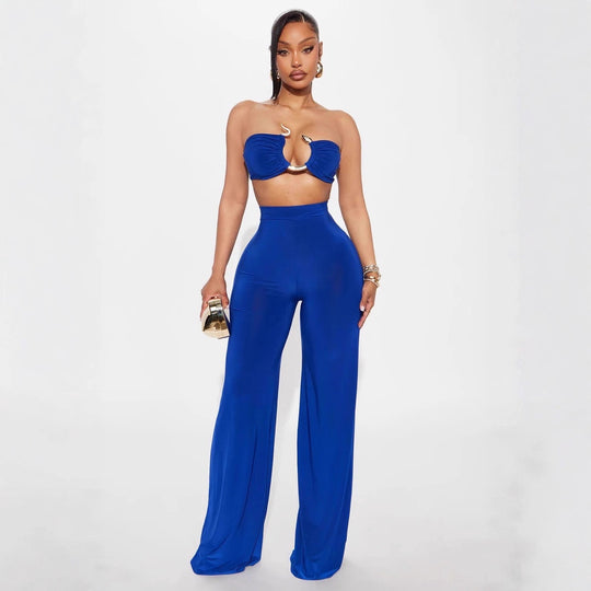 Damen Cut-Out Oberteil mit high-waisted Hose R&B