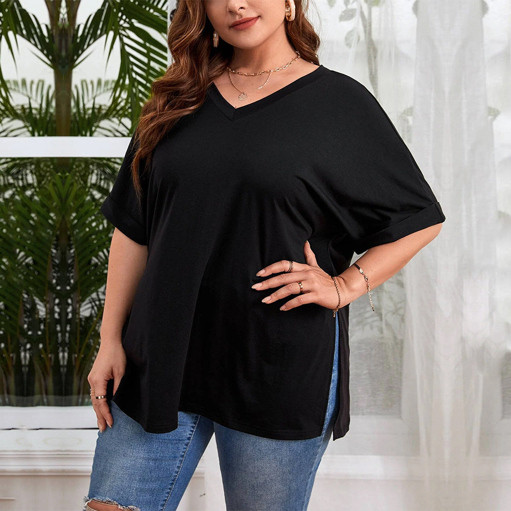 Damen V-Ausschnitt T-Shirt R&B