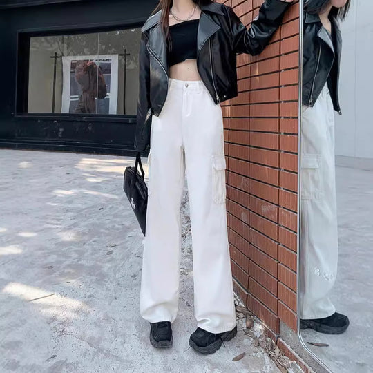 Damen Cargo-Hose mit weitem Bein und praktischen Taschen R&B