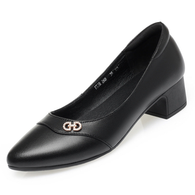Damen elegante Pumps mit ansprechendem Schmuckdetail und bequemem Blockabsatz R&B