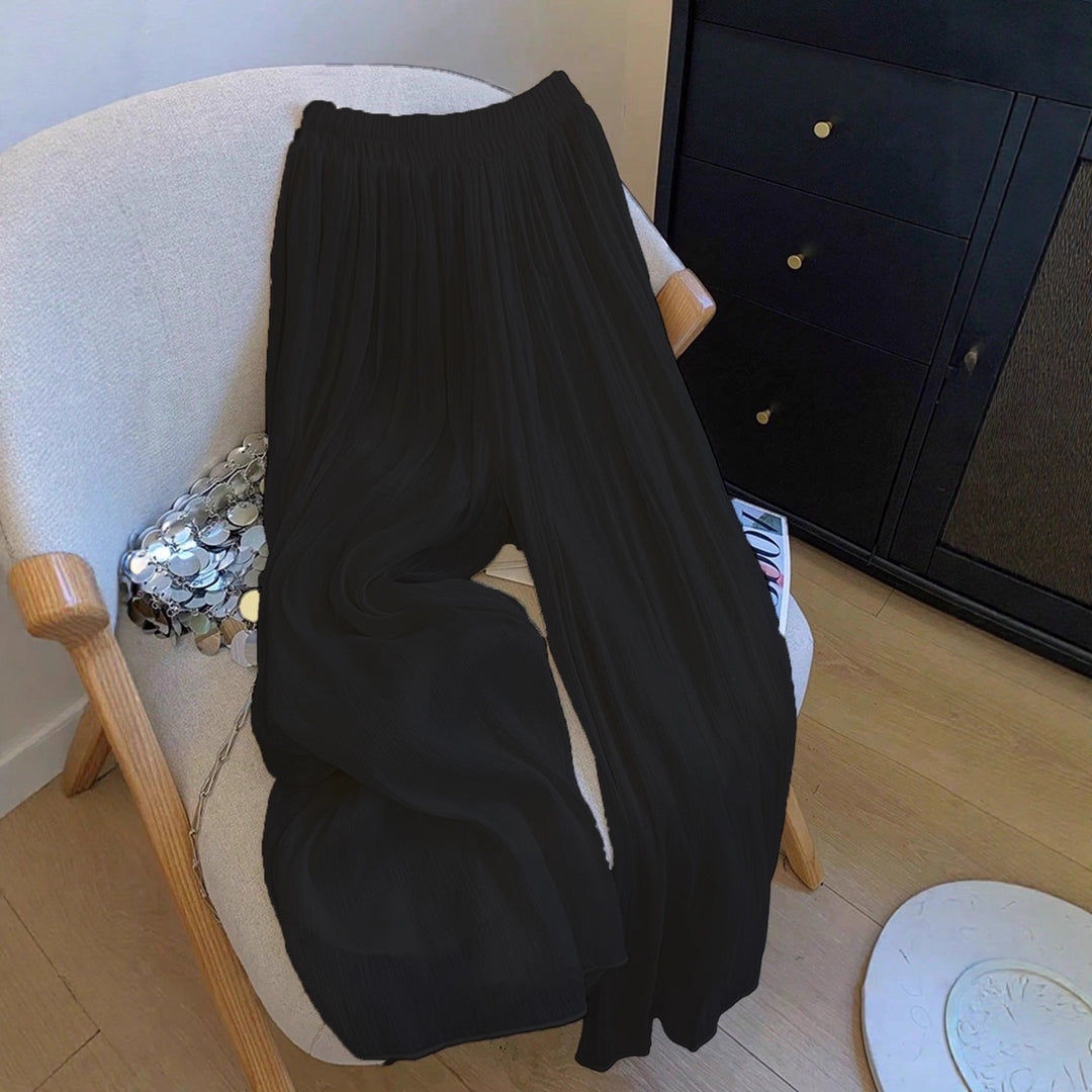 Damen Weite Plissee-Hose mit elastischem Taillenbund R&B