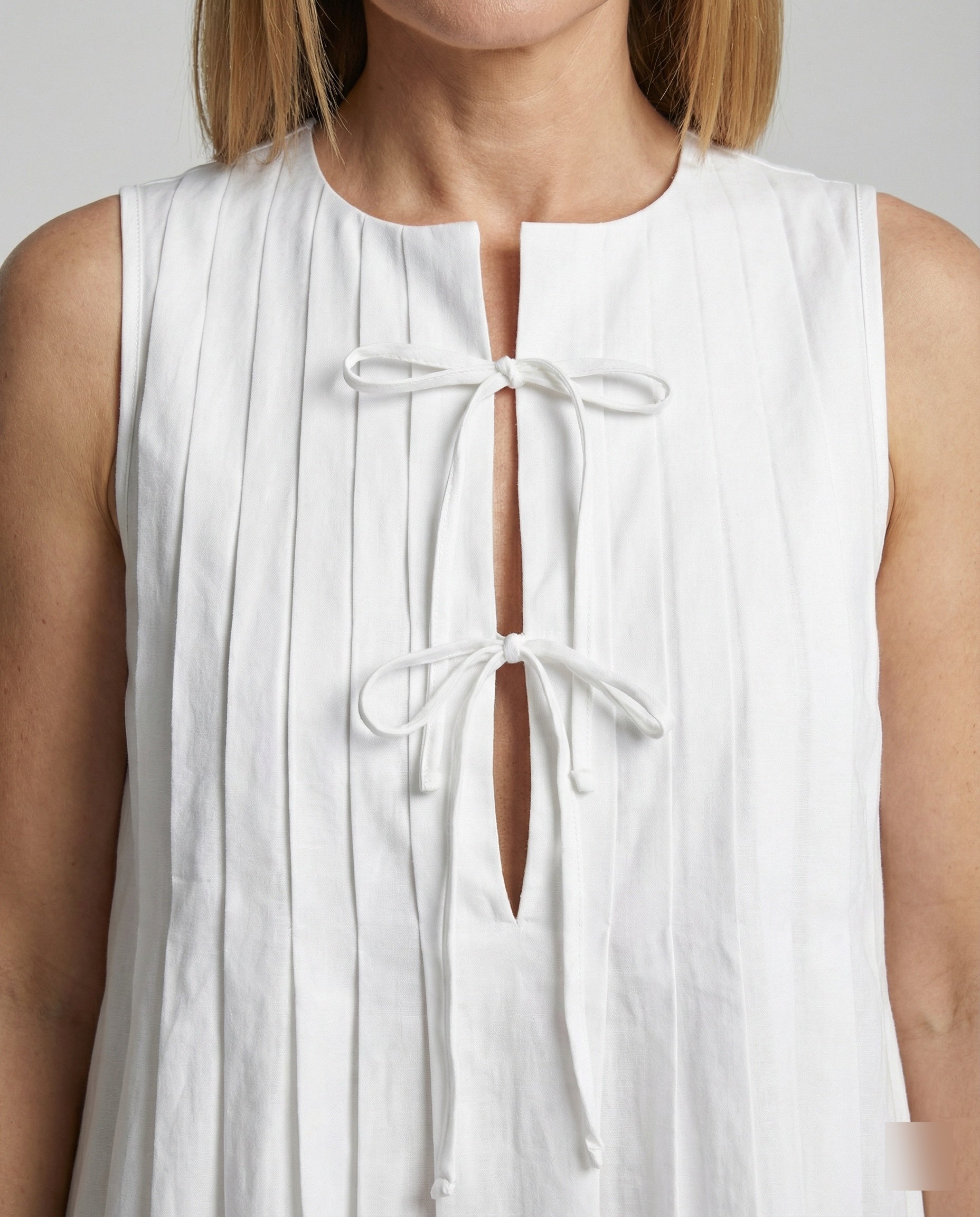 Damen Freizeitkleid ärmellos mit Plissee