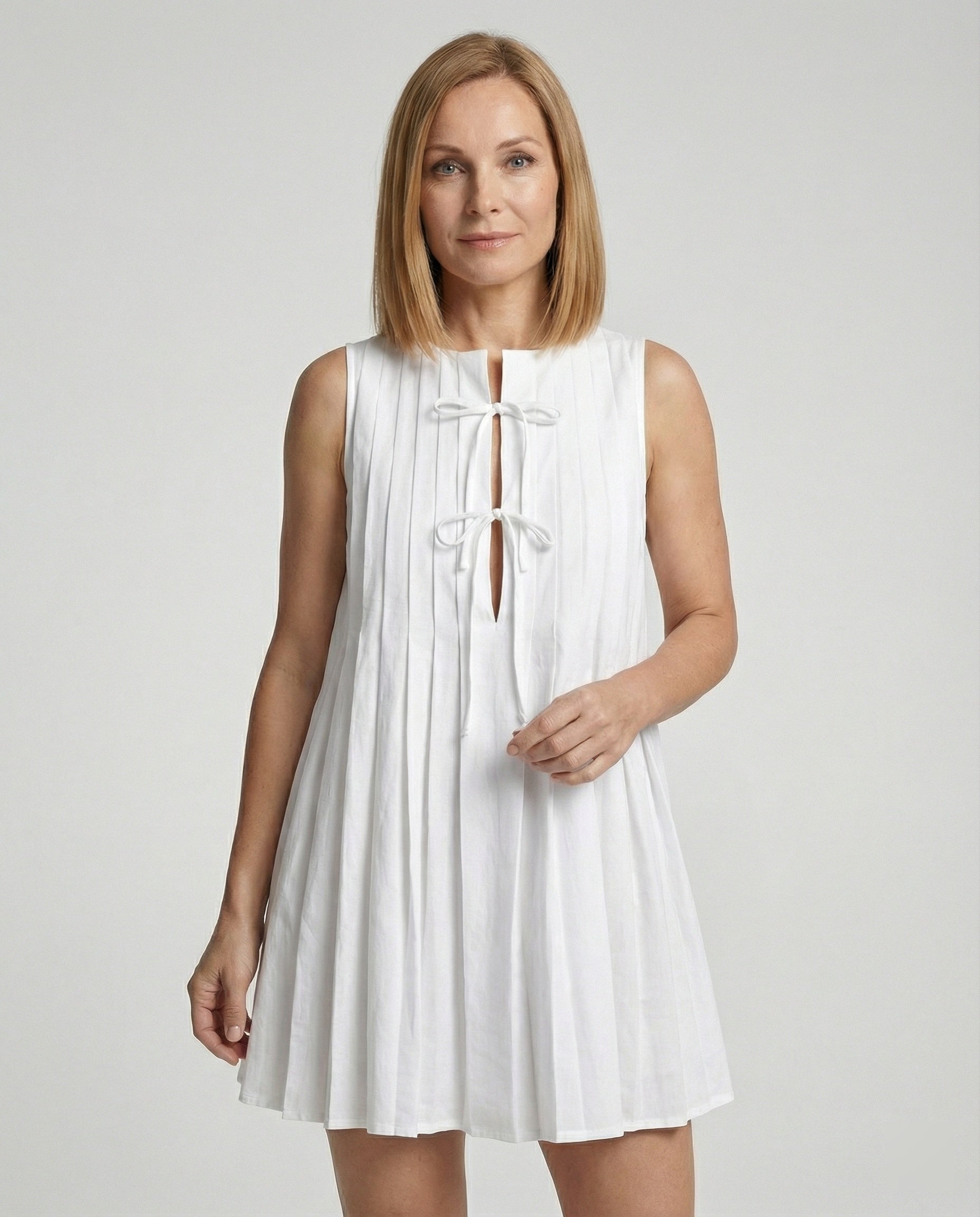 Damen Freizeitkleid ärmellos mit Plissee