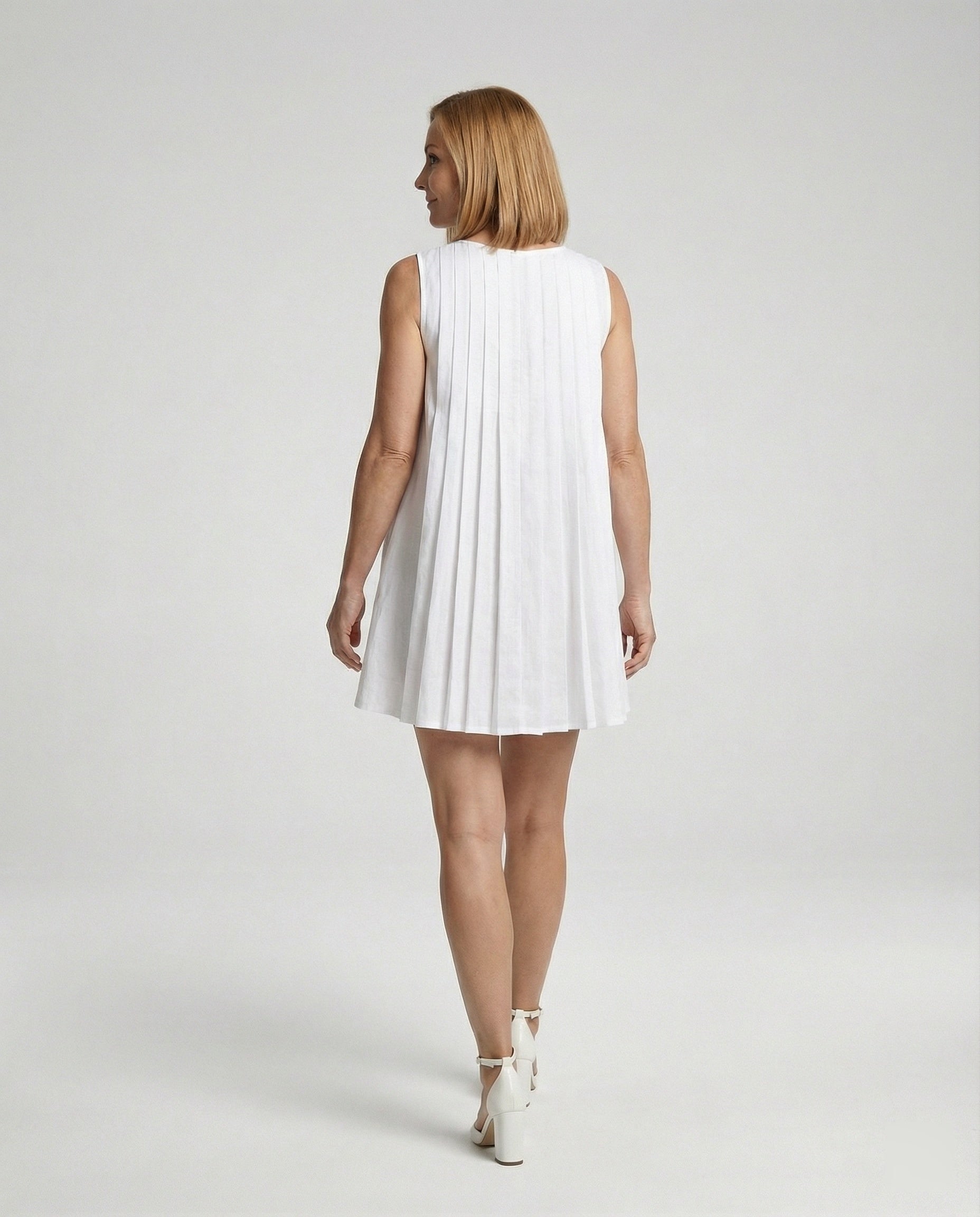 Damen Freizeitkleid ärmellos mit Plissee