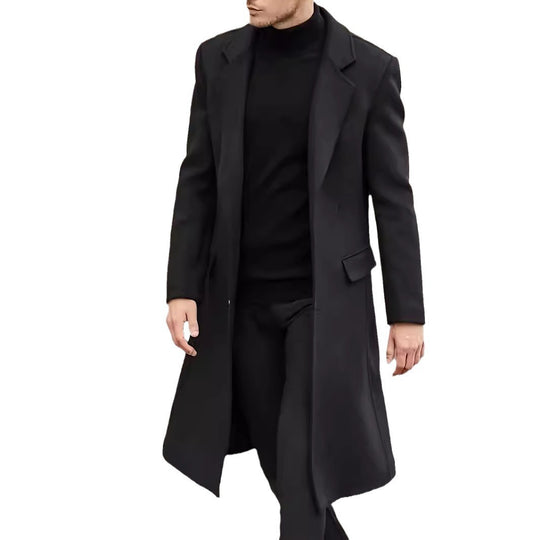 Herren eleganter klassischer Langmantel R&B