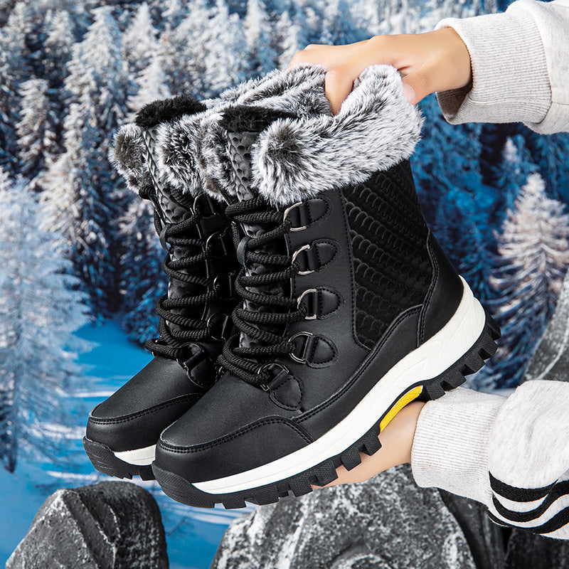 Damen isolierte Winterstiefel mit rutschfester Sohle und weichem Innenfutter R&B