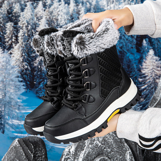 Damen isolierte Winterstiefel mit rutschfester Sohle und weichem Innenfutter R&B
