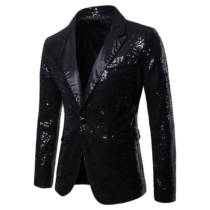 Herren Paillettenblazer mit schimmerndem Finish und elegantem Schnitt R&B