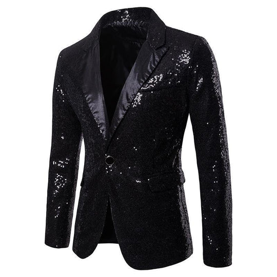 Herren Paillettenblazer mit schimmerndem Finish und elegantem Schnitt R&B