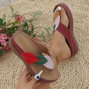 Damen Bequeme Zehentrenner-Sandalen mit floralem Detail R&B