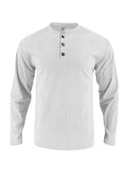 Herren Langarmshirt mit modischer Stehkragen und Knopfleiste R&B