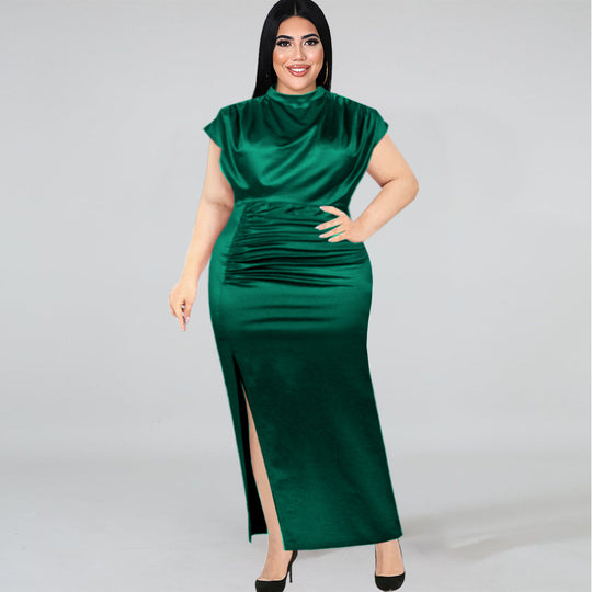 Damen Maxikleid mit elegantem V-Ausschnitt und schickem Schlitz R&B