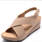 Damen Wedge-Sandalen mit atmungsaktiven Einsätzen und komfortablem Fußbett R&B