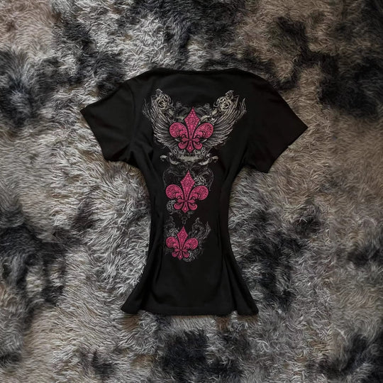 Damen T-Shirt mit einzigartigem floralem Design R&B