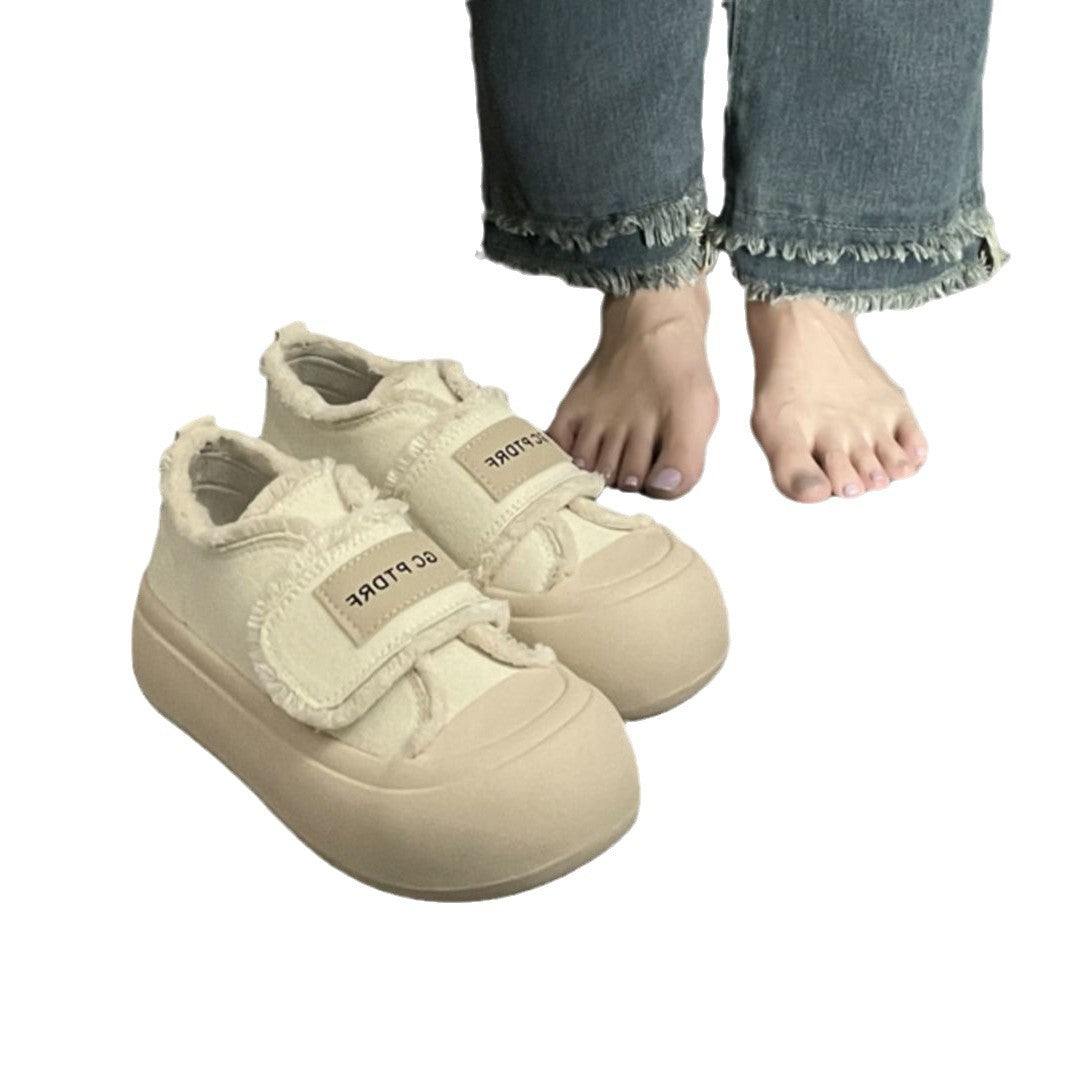Damen modische Sneakers mit bequemem Klettverschluss und schaumstoffgepolsterter Sohle R&B