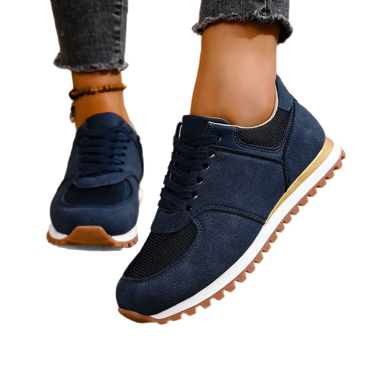 Damen Sportliche Freizeitsneaker mit atmungsaktivem Obermaterial und rutschfester Sohle R&B