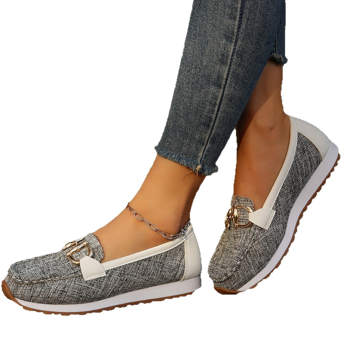 Damen Mokassins mit modischem Schnallen-Design