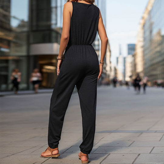 Damen Sportlicher Overall mit Reißverschluss und seitlichen Taschen R&B