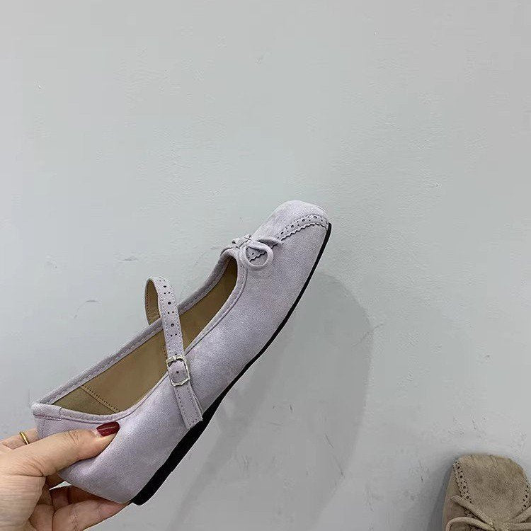 Damen elegante Ballerinas mit dekorativen Schleifen und komfortablem Riemchen R&B