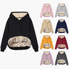 Damen Kuscheliger Kapuzenpullover mit Fleece-Futter R&B