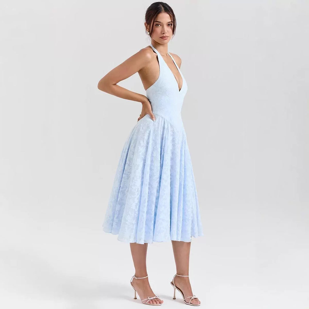 Damen elegantes Halterkleid R&B