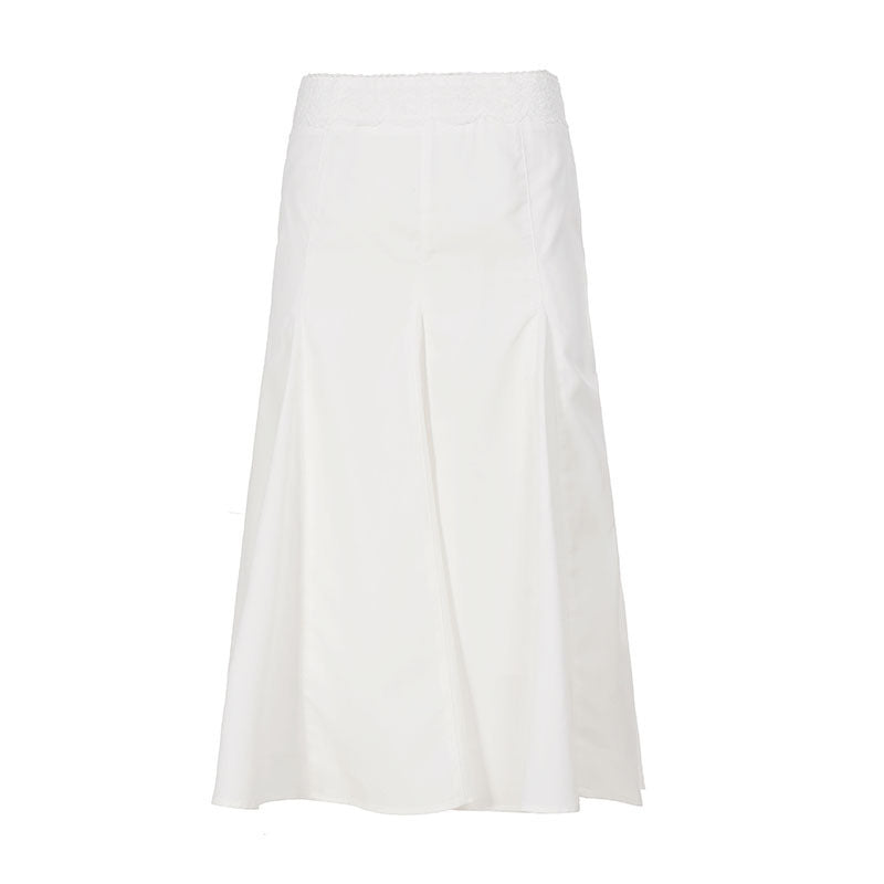 Damen Eleganter, fließender Midirock mit elastischem Bund R&B