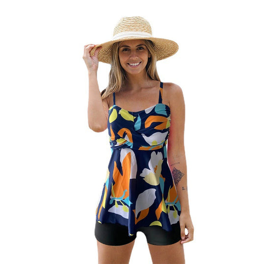 Damen Tankini-Set mit floralem Zusammenspiel und komfortablen Shorts R&B