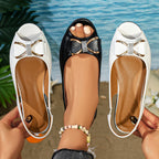 Damen offene Slingback-Sandalen mit funkelnder Schleifenapplikation R&B