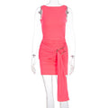 Damen figurbetontes Mini-Kleid mit eleganten Drapierungen und raffiniertem Bund R&B
