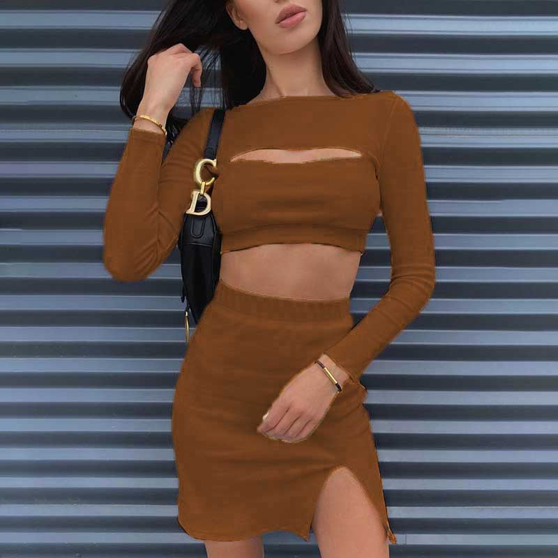 Damen Zweiteiler mit crop-top und Minirock R&B