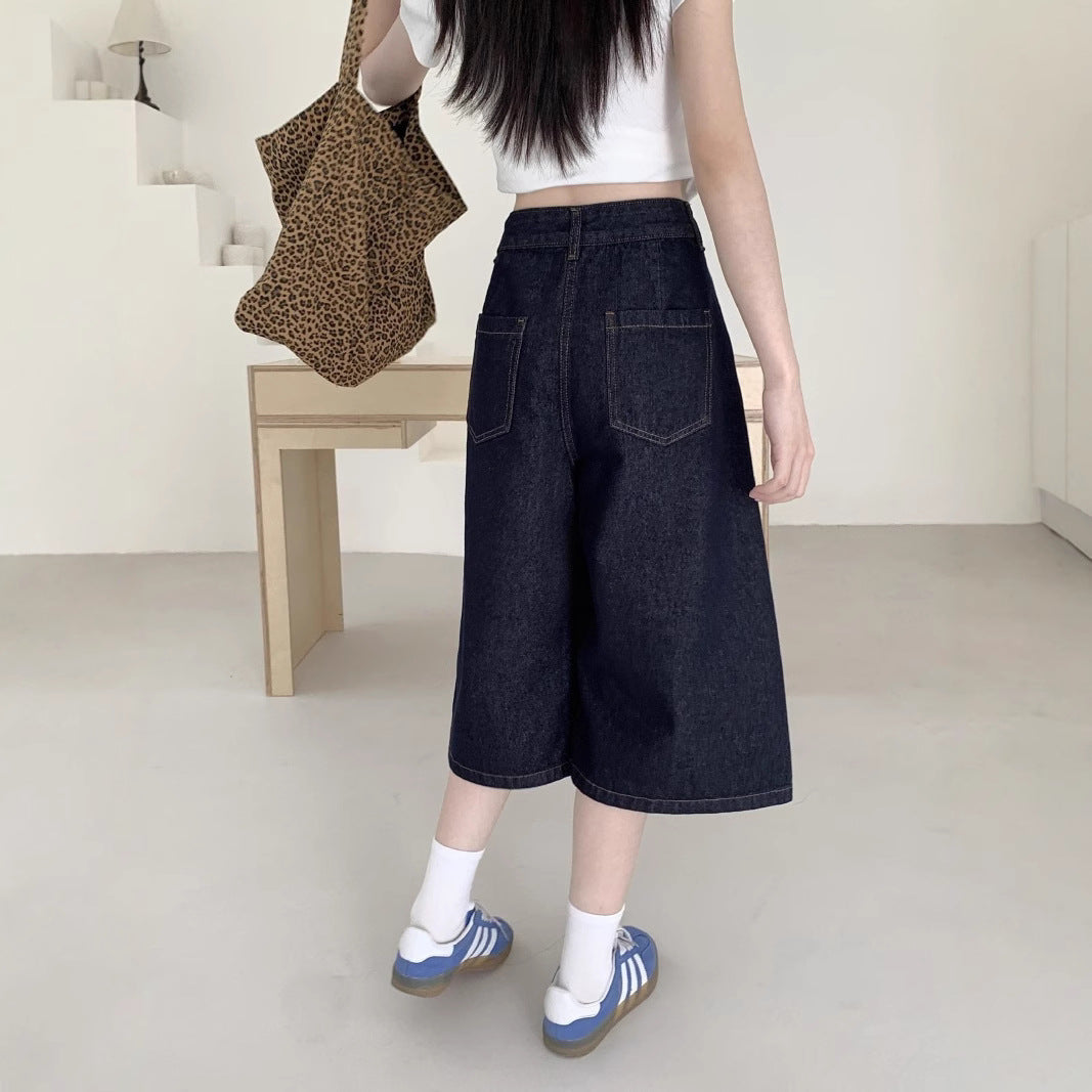 Damen Weite Denim-Culotte mit modischem Schnitt R&B