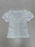 Damen Rüschenshirt mit floralem Design und voluminösen Ärmeln R&B