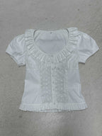 Damen Rüschenshirt mit floralem Design und voluminösen Ärmeln R&B