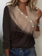 Damen Langarmshirt mit Knopfdetails und modernem Design R&B