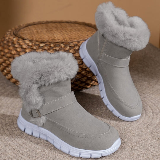 Damen Winterboots mit kuscheligem Kunstfellkragen und rutschfester Sohle R&B