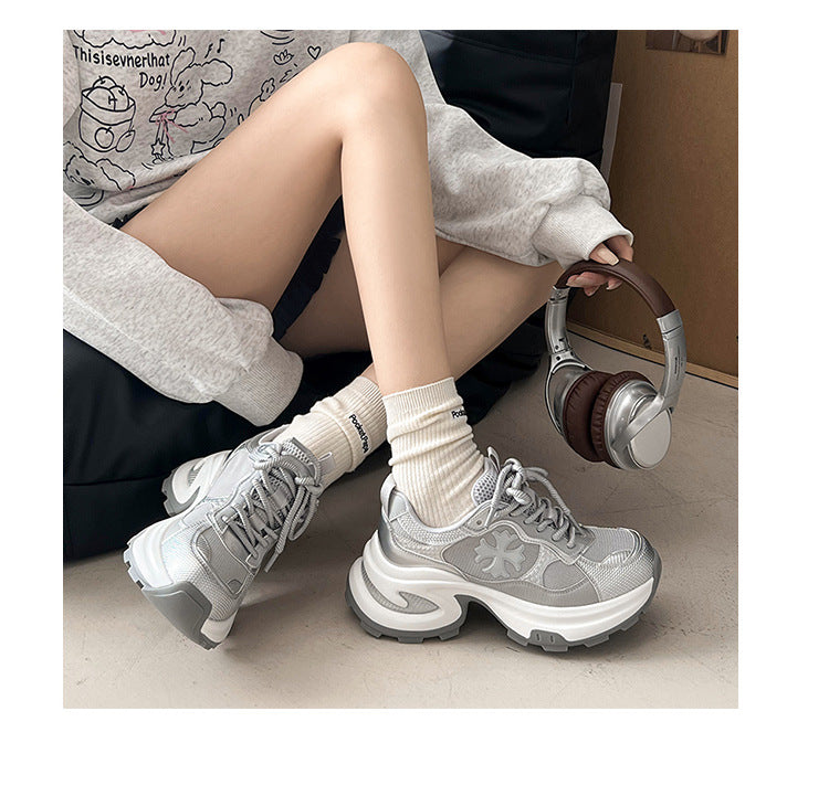 Damen Sportliche Chunky Sneakers mit atmungsaktiver Mesh-Oberfläche R&B