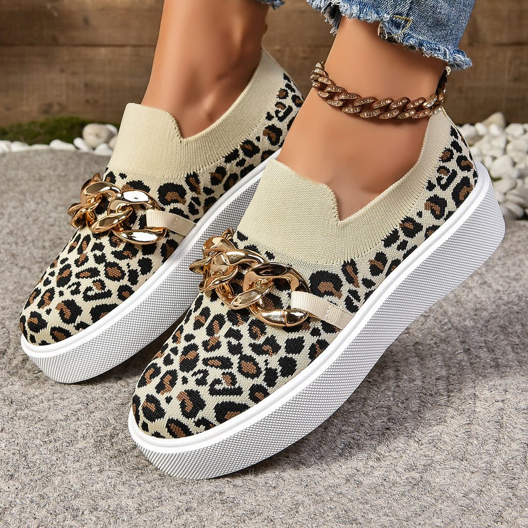 Damen Modische Slip-On Sneakers mit elegantem Ketten-Detail R&B