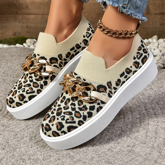 Damen Modische Slip-On Sneakers mit elegantem Ketten-Detail R&B