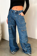 Damen Cargo Jeans mit modernem Schnitt und praktischen Taschen