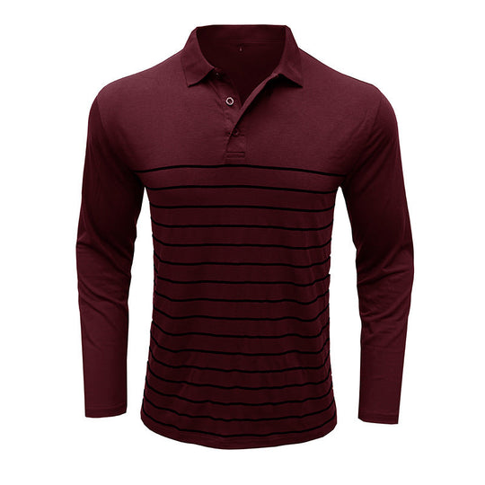 R&B | Pique Pullover Slim Passform Baumwollstrick Elegantes Streifenmuster